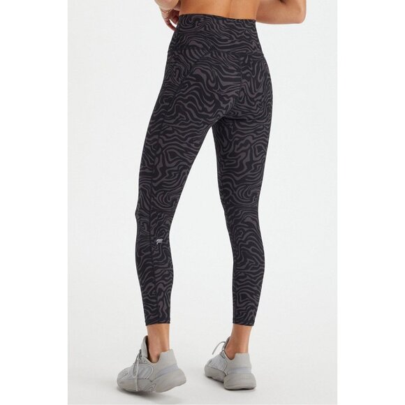 Fabletics M Define Powerhold High Waisted 7/8 Legging Pewter Marble Zebra - Picture 16 of 16